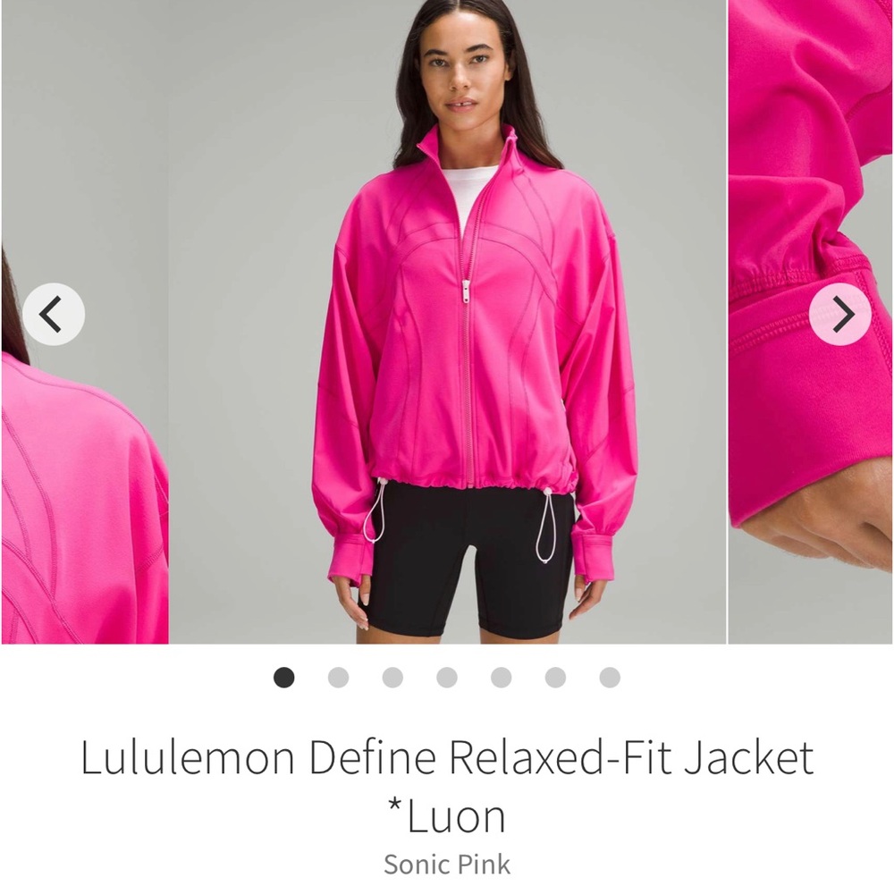 NWT Lululemon relaxed define jacket RETIRED HTF size 6 sonic pink
